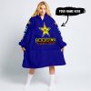 TOO OLD TO RIDE TOO SLOW TO DIE - CUSTOM NAME - ROCKSTAR - NAVY - OODIE BLANKET HOODIE