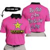 TOO OLD TO RIDE TOO SLOW TO DIE - CUSTOM NAME - ROCKSTAR - PINK 1 - POLO SHIRT