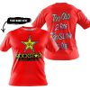TOO OLD TO RIDE TOO SLOW TO DIE - CUSTOM NAME - ROCKSTAR - RED - T-SHIRT