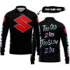 TOO OLD TO RIDE TOO SLOW TO DIE - CUSTOM NAME - SUZUKI - BLACK - LONG SLEEVE POLO SHIRT