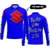 TOO OLD TO RIDE TOO SLOW TO DIE - CUSTOM NAME - SUZUKI - BLUE - LONG SLEEVE POLO SHIRT