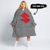 TOO OLD TO RIDE TOO SLOW TO DIE - CUSTOM NAME - SUZUKI - GREY - OODIE BLANKET HOODIE