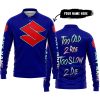 TOO OLD TO RIDE TOO SLOW TO DIE - CUSTOM NAME - SUZUKI - NAVY - LONG SLEEVE POLO SHIRT