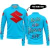 TOO OLD TO RIDE TOO SLOW TO DIE - CUSTOM NAME - SUZUKI - SKY BLUE - LONG SLEEVE POLO SHIRT