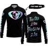 TOO OLD TO RIDE TOO SLOW TO DIE - CUSTOM NAME - THOR RACING - BLACK - LONG SLEEVE POLO SHIRT