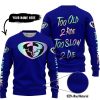 TOO OLD TO RIDE TOO SLOW TO DIE - CUSTOM NAME - THOR RACING - NAVY - SWEATER UGLY
