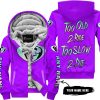 TOO OLD TO RIDE TOO SLOW TO DIE - CUSTOM NAME - THOR RACING - PURPLE - FLEECE ZIP HOODIE