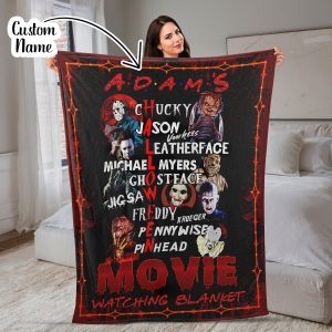 Custom Your Name Horror Fleece Blanket IZ72