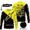 TILL THE FUCKIN FREAKIN TRAINING WHEEL FALL OFF – 3D ALL OVER PRINTED – ALPINESTARS – YELLOW - SWEATER UGLY
