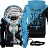 TILL THE FUCKIN FREAKIN TRAINING WHEEL FALL OFF - 3D ALL OVER PRINTED - BMW - BLUE -  FLEECE ZIP HOODIE