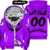 Halloween V1 – Custom Name – Colorado Avalanche – Purple - Fleece Zip Hoodie