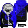 TILL THE FUCKIN FREAKIN TRAINING WHEEL FALL OFF - 3D ALL OVER PRINTED - HUSQVARNA - BLUE - FLEECE ZIP HOODIE