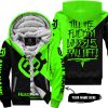 TILL THE FUCKIN FREAKIN TRAINING WHEEL FALL OFF - 3D ALL OVER PRINTED - HUSQVARNA - GREEN -  FLEECE ZIP HOODIE