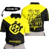 TILL THE FUCKIN FREAKIN TRAINING WHEEL FALL OFF - 3D ALL OVER PRINTED - HUSQVARNA - YELLOW - POLO SHIRT