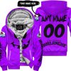 Halloween V4 – Custom Name – Colorado Avalanche – Purple - Fleece Zip Hoodie