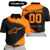 3D ALL OVER PRINTED – LIMITED EDITION – ALPINESTARS - ORANGE - POLO SHIRT