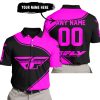 3D ALL OVER PRINTED – LIMITED EDITION – FLY RACING – PINK - POLO SHIRT