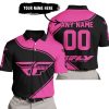 3D ALL OVER PRINTED – LIMITED EDITION – FLY RACING – PINK 1 - POLO SHIRT