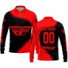 3D ALL OVER PRINTED – LIMITED EDITION – FLY RACING – RED - LONG SLEEVE POLO SHIRT