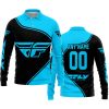 3D ALL OVER PRINTED – LIMITED EDITION – FLY RACING – SKY BLUE - LONG SLEEVE POLO SHIRT