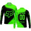 3D ALL OVER PRINTED – LIMITED EDITION – FOX RACING - GREEN - LONG SLEEVE POLO SHIRT
