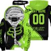 3D ALL OVER PRINTED – LIMITED EDITION – FOX RACING - GREEN 1 - FLEECE ZIP HOODIE