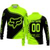 3D ALL OVER PRINTED – LIMITED EDITION – FOX RACING - NEON - LONG SLEEVE POLO SHIRT
