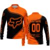 3D ALL OVER PRINTED – LIMITED EDITION – FOX RACING - ORANGE - LONG SLEEVE POLO SHIRT