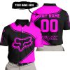 3D ALL OVER PRINTED – LIMITED EDITION – FOX RACING - PINK - POLO SHIRT