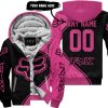 3D ALL OVER PRINTED – LIMITED EDITION – FOX RACING - PINK 1 - FLEECE ZIP HOODIE