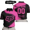 3D ALL OVER PRINTED – LIMITED EDITION – FOX RACING - PINK 1 - POLO SHIRT
