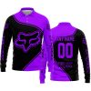 3D ALL OVER PRINTED – LIMITED EDITION – FOX RACING - PURPLE - LONG SLEEVE POLO SHIRT