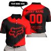 3D ALL OVER PRINTED – LIMITED EDITION – FOX RACING - RED - POLO SHIRT