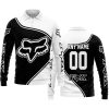 3D ALL OVER PRINTED – LIMITED EDITION – FOX RACING - WHITE - LONG SLEEVE POLO SHIRT