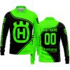3D ALL OVER PRINTED – LIMITED EDITION – HUSQVARNA – GREEN - LONG SLEEVE POLO SHIRT