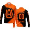 3D ALL OVER PRINTED – LIMITED EDITION – HUSQVARNA – ORANGE - LONG SLEEVE POLO SHIRT