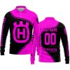 3D ALL OVER PRINTED – LIMITED EDITION – HUSQVARNA – PINK - LONG SLEEVE POLO SHIRT