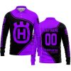 3D ALL OVER PRINTED – LIMITED EDITION – HUSQVARNA – PURPLE - LONG SLEEVE POLO SHIRT