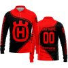 3D ALL OVER PRINTED – LIMITED EDITION – HUSQVARNA – RED - LONG SLEEVE POLO SHIRT