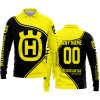 3D ALL OVER PRINTED – LIMITED EDITION – HUSQVARNA – YELLOW - LONG SLEEVE POLO SHIRT