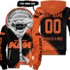 3D ALL OVER PRINTED – LIMITED EDITION – KTM – ORANGE - FLEECE ZIP HOODIE