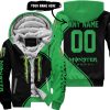 3D ALL OVER PRINTED – LIMITED EDITION – MONSTER ENERGY – GREEN - FLEECE ZIP HOODIE