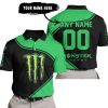 3D ALL OVER PRINTED – LIMITED EDITION – MONSTER ENERGY – GREEN - POLO SHIRT