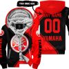 3D ALL OVER PRINTED – LIMITED EDITION – YAMAHA – RED - FLEECE ZIP HOODIE