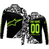 PREMIUM MX – 3D ALL OVER PRINTED – ALPINESTARS - BLACK NEON - LONG SLEEVE POLO SHIRT