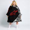 PREMIUM MX – 3D ALL OVER PRINTED – ALPINESTARS - BLACK RED - OODIE BLANKET HOODIE