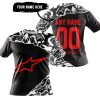 PREMIUM MX – 3D ALL OVER PRINTED – ALPINESTARS - BLACK RED - T-SHIRT