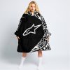 PREMIUM MX – 3D ALL OVER PRINTED – ALPINESTARS - BLACK WHITE - OODIE BLANKET HOODIE