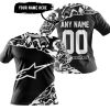 PREMIUM MX – 3D ALL OVER PRINTED – ALPINESTARS - BLACK WHITE - T-SHIRT
