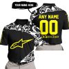 PREMIUM MX – 3D ALL OVER PRINTED – ALPINESTARS - BLACK YELLOW - POLO SHIRT